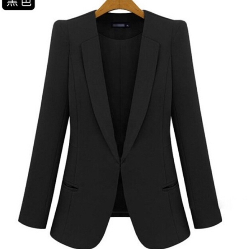 New Plus Size Womens Business Suits Spring Autumn Allmatch women Blazers Jackets Short Slim longsleeve Blazer Women Suit T200319