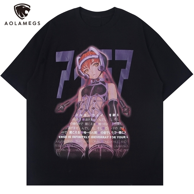 Aolamegs Men's Tee Shirts Sexy Manga Girls Kanji Print Anime Summer Baggy College Style Tops Fashion Otaku Streetwear 210716, Black
Aolamegs Men's Tee Shirts Sexy Manga Girls Kanji Print Anime Summer Baggy College Style Tops Fashion Otaku Streetwear 210716, Black