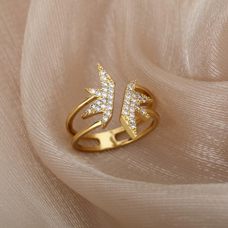 Cluster Rings Vintage Shape Zircon Ring Double Layers Hollow Style For Women Fashion Party Gifts Sweet Jewelry Bijoux Femme, Golden;silver
Cluster Rings Vintage Shape Zircon Ring Double Layers Hollow Style For Women Fashion Party Gifts Sweet Jewelry Bijoux Femme, Golden;silver