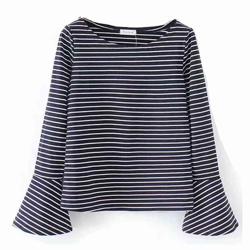 Summer Flare Sleeves O-Neck Long Straight Striped Classic Casual Women T-shirt 210524, Navy blue
Summer Flare Sleeves O-Neck Long Straight Striped Classic Casual Women T-shirt 210524, Navy blue