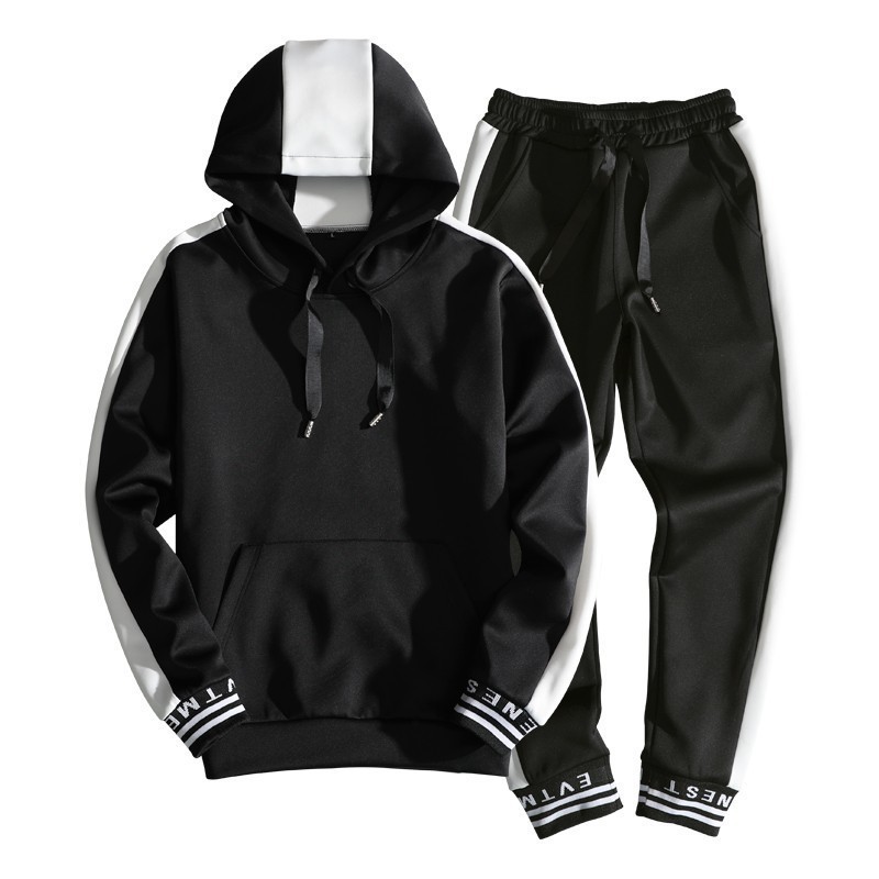 Tracksuit Set Men Sportswear Suit Autumn Winter Hooded Pullover Sweatshirt Gyms Outfit Hoodies Sweatpants Male 2 Piece Set 201104