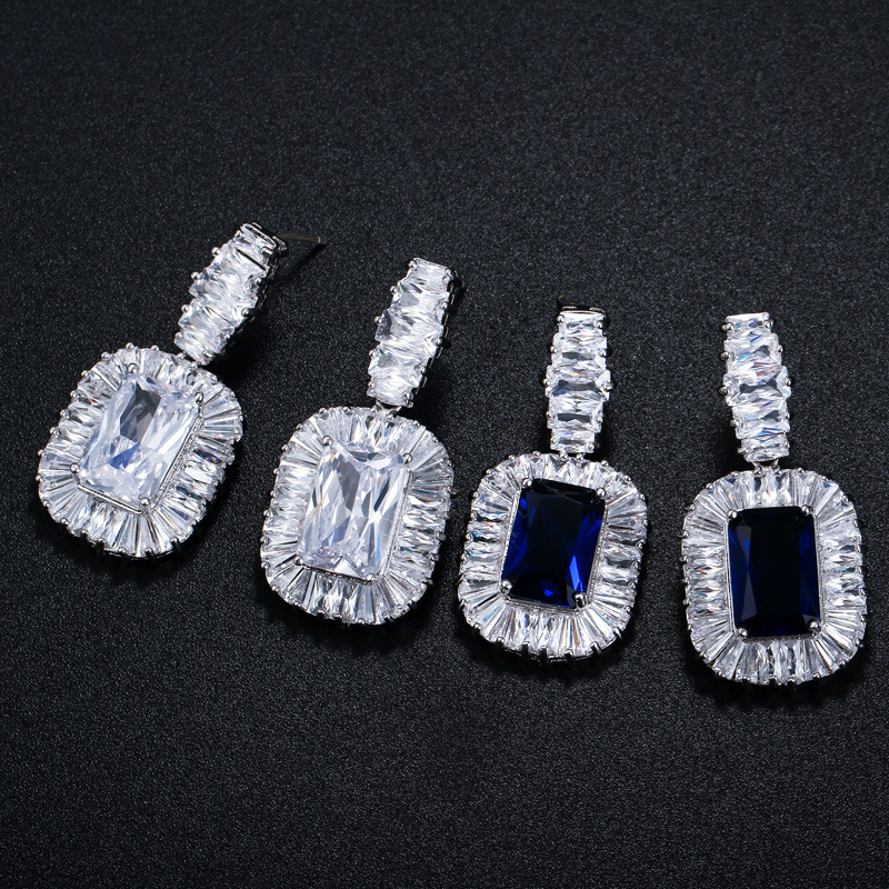 Fashion Noble jewelry Square Charm designer earrings For Bride Wedding 925 Sterling Silver Post White Blue AAA Cubic Zirconia Copper Women Engagement Earring Gift
Fashion Noble jewelry Square Charm designer earrings For Bride Wedding 925 Sterling Silver Post White Blue AAA Cubic Zirconia Copper Women Engagement Earring Gift