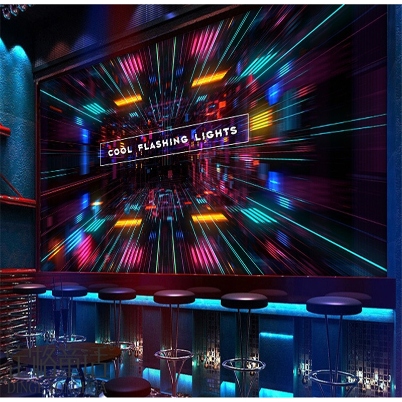 3D bar KTV box background wall E-sports Hotel wallpaper papel DE parede 3d stereoscopic wallpapersgame
