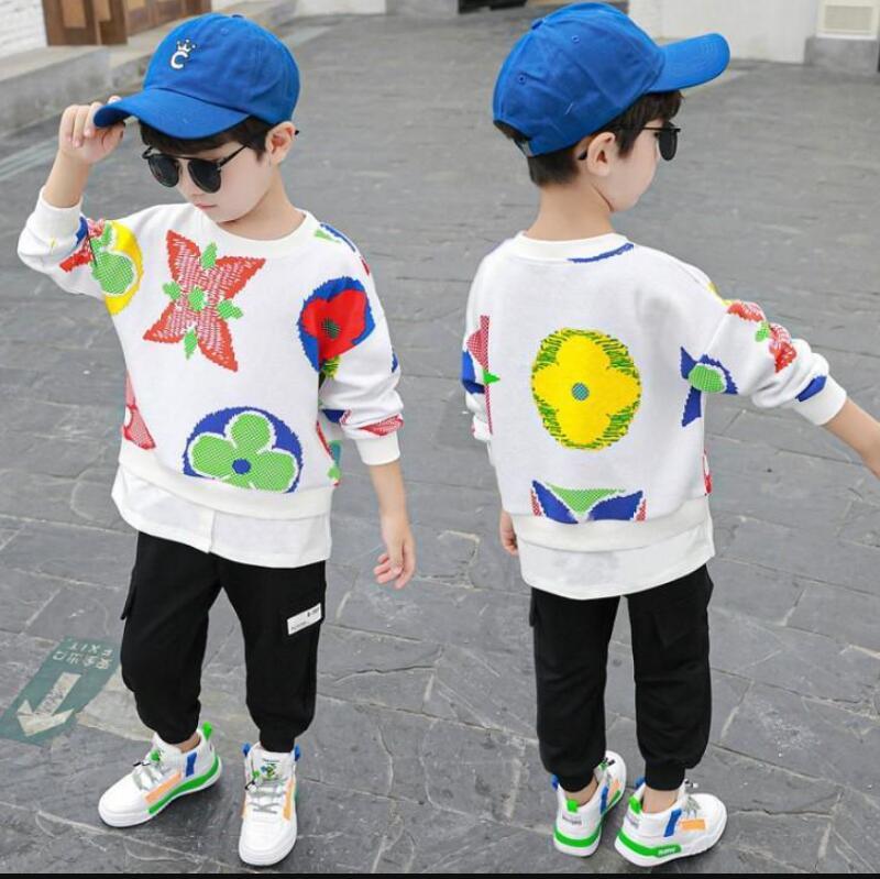 2020 autumn childrens sweater+pants 2pcs boys sport clothing set baby boy clothes suit for toddlers Y1117