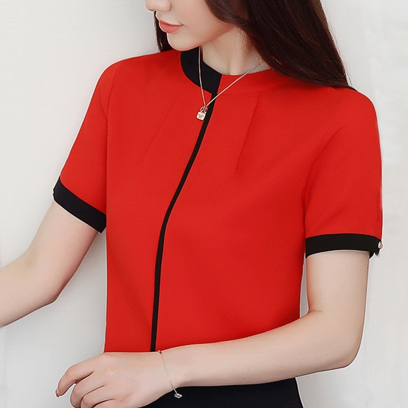 blusas mujer de moda womens clothing short sleeve chiffon bouse women blouses women shirts womens tops and blouses 0215 40 210225