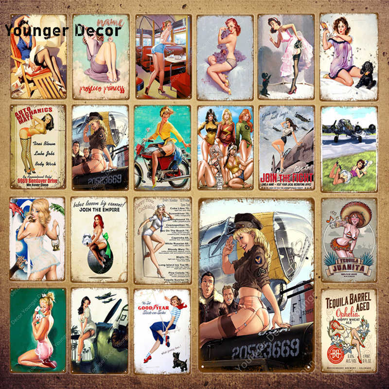 Funny Sexy Lady Poster Car Airplane With Pin Up Girls Metal Signs Vintage Art Painting Craft Pub Bar Home Wall Decor YI-108
Funny Sexy Lady Poster Car Airplane With Pin Up Girls Metal Signs Vintage Art Painting Craft Pub Bar Home Wall Decor YI-108