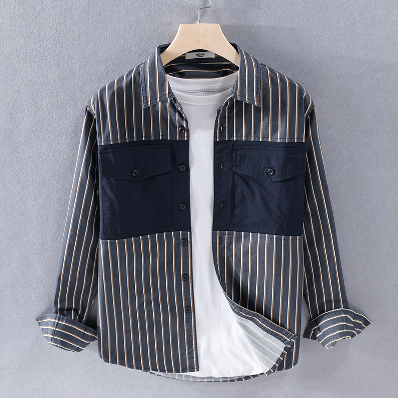 New 2021 Nova Chegada Manga Longa De Algodo Puro Moda Confortvel Camisas Masculinas Casuais Retalhos Camisa Dos Homens P95w, Blue collar
New 2021 Nova Chegada Manga Longa De Algodo Puro Moda Confortvel Camisas Masculinas Casuais Retalhos Camisa Dos Homens P95w, Blue collar