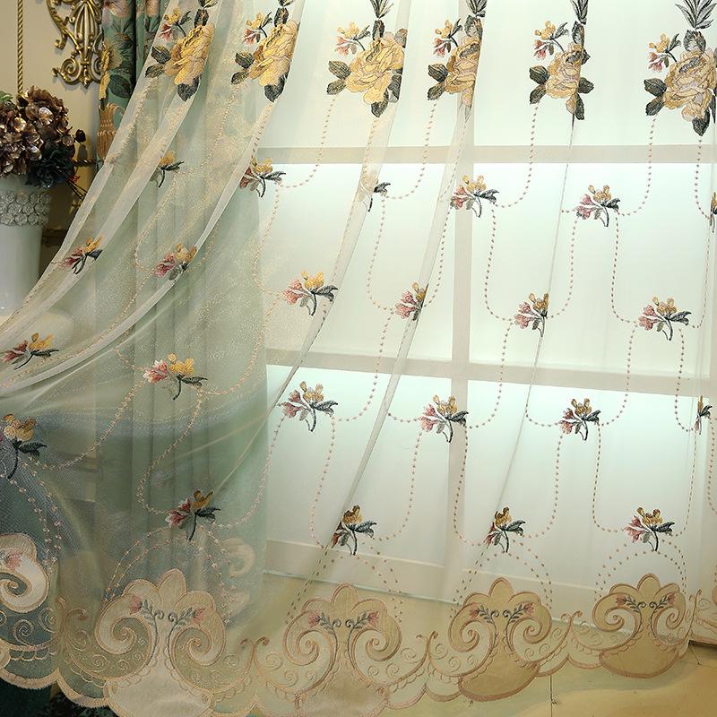 Curtain & Drapes European Style Chenille Embroidery Curtains For Living Room Bedroom Study High-end Blackout Tulle Valance Custom