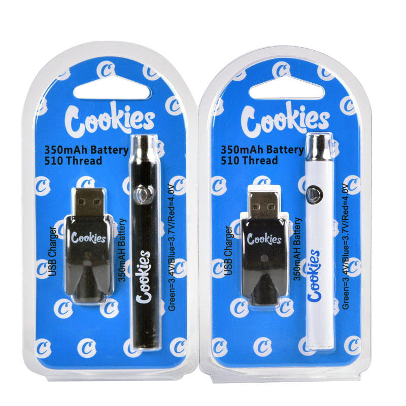 Cookies Vape Battery 510 Thread Batteries Charger Kits Preheating Vapes Pen Powerful 350mah VV Variable Voltage Adjustable Batteries Blister pack
Cookies Vape Battery 510 Thread Batteries Charger Kits Preheating Vapes Pen Powerful 350mah VV Variable Voltage Adjustable Batteries Blister pack