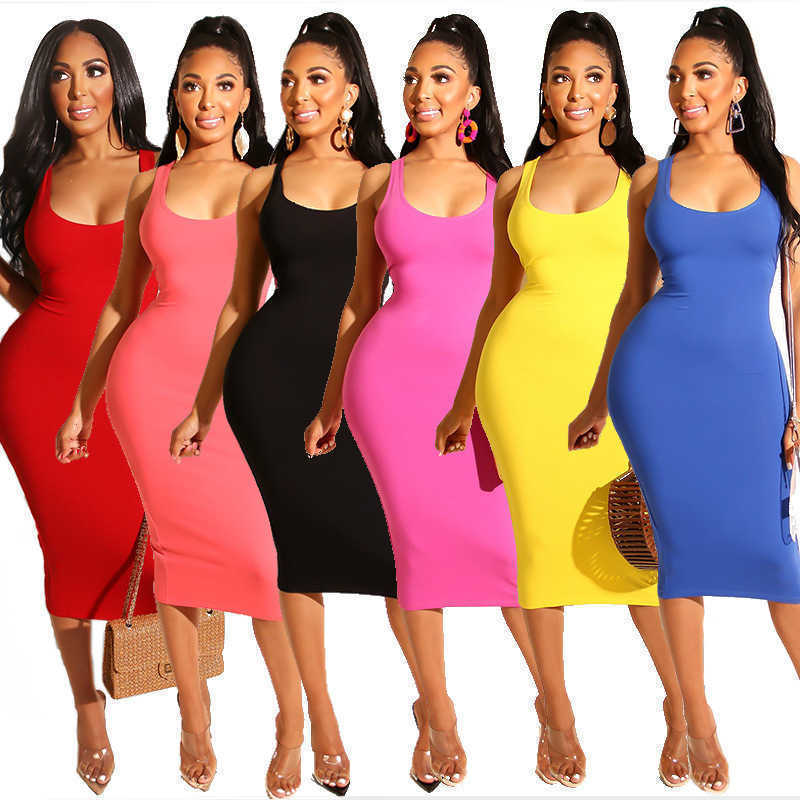 2022 Summer Women Casual Dresses Fashion Sexy Sleeveless Vest Skirt Solid Color Skinny Stretchy Bodycon Pencil Dress Clubwear Plus Size, Blue
2022 Summer Women Casual Dresses Fashion Sexy Sleeveless Vest Skirt Solid Color Skinny Stretchy Bodycon Pencil Dress Clubwear Plus Size, Blue