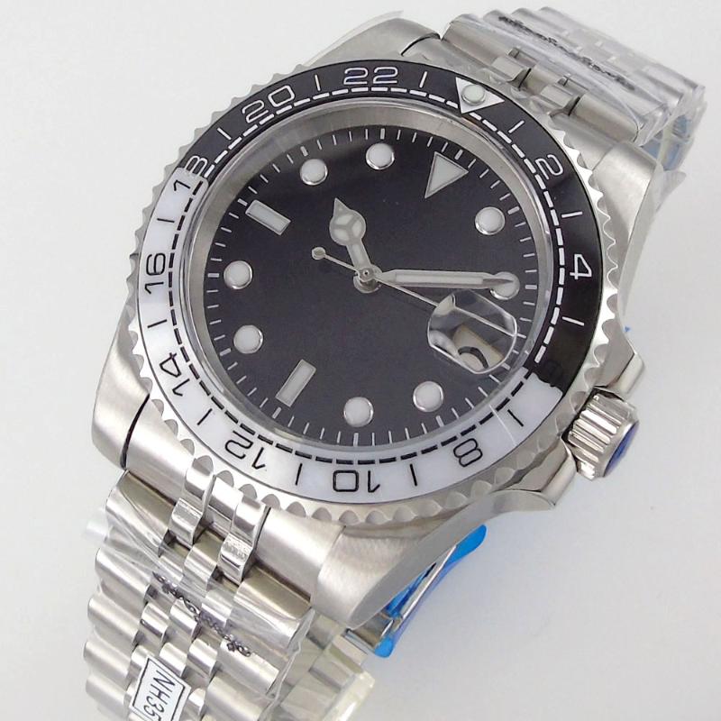 Wristwatches 40mm Blaack Dial Sapphire Glass Date Jubilee Luminous NH35A Automatic Movement Men's Watch, Glass case back
Wristwatches 40mm Blaack Dial Sapphire Glass Date Jubilee Luminous NH35A Automatic Movement Men's Watch, Glass case back