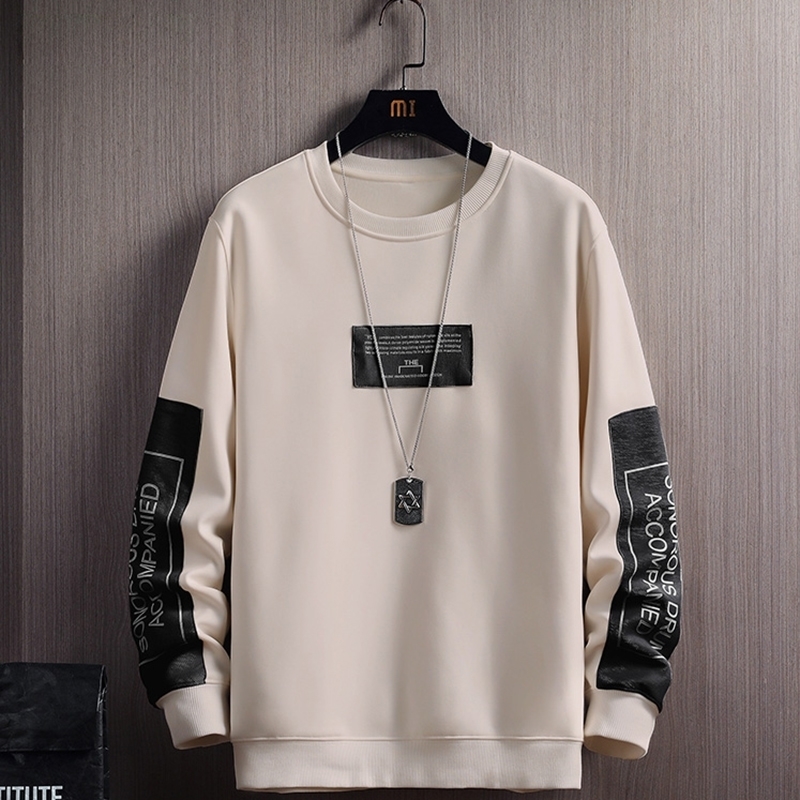 Autumn Men Casual Sweatshirts Harajuku Printed Men Long Sleeve Hoodies Korean Man Loose Pullovers Homme Spring Wearing 201113