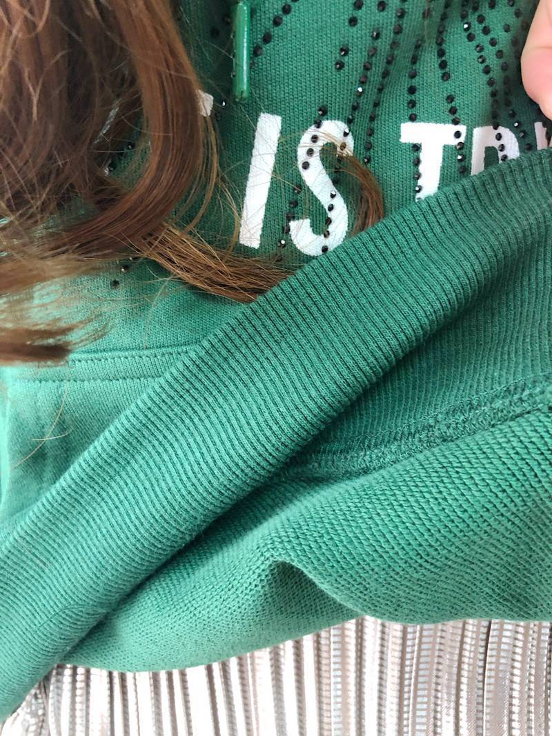 Chic Auturn Winter Women Hoodie Letter Hot Drill Women Green Hooded Sweatshirt 200924