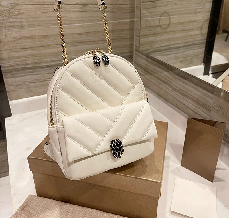 Brand leather backpack fashion simple chain snake head school bag double zipper designer shoulder bag, Not sale
Brand leather backpack fashion simple chain snake head school bag double zipper designer shoulder bag, Not sale