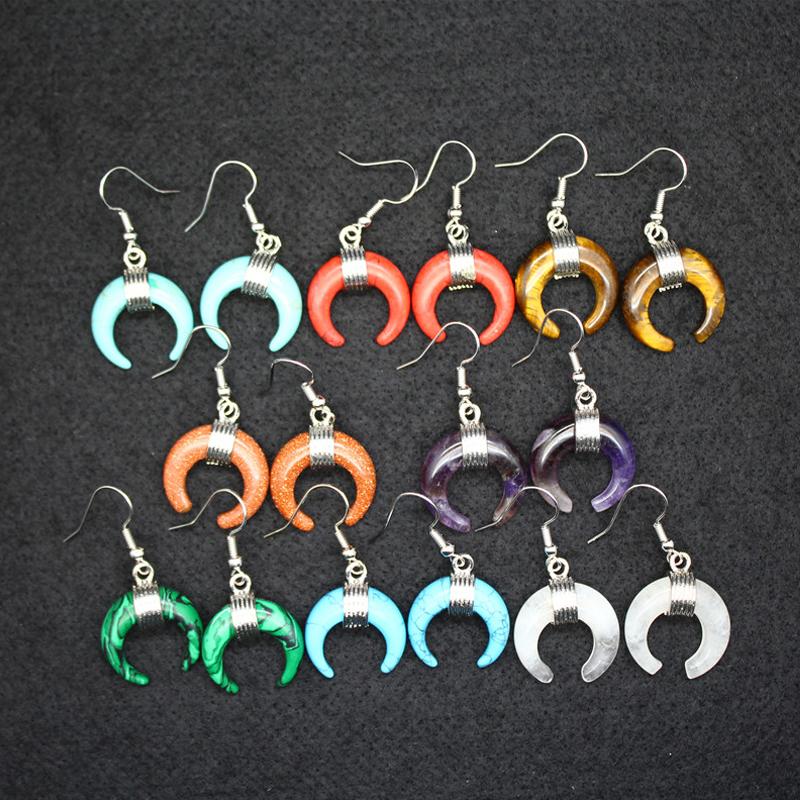 Dangle & Chandelier Natural Crystal Stone Drop Earring Crescent Half Moon Wire Wrap Turquoises Amethysts Purple For Women Jewelry
Dangle & Chandelier Natural Crystal Stone Drop Earring Crescent Half Moon Wire Wrap Turquoises Amethysts Purple For Women Jewelry