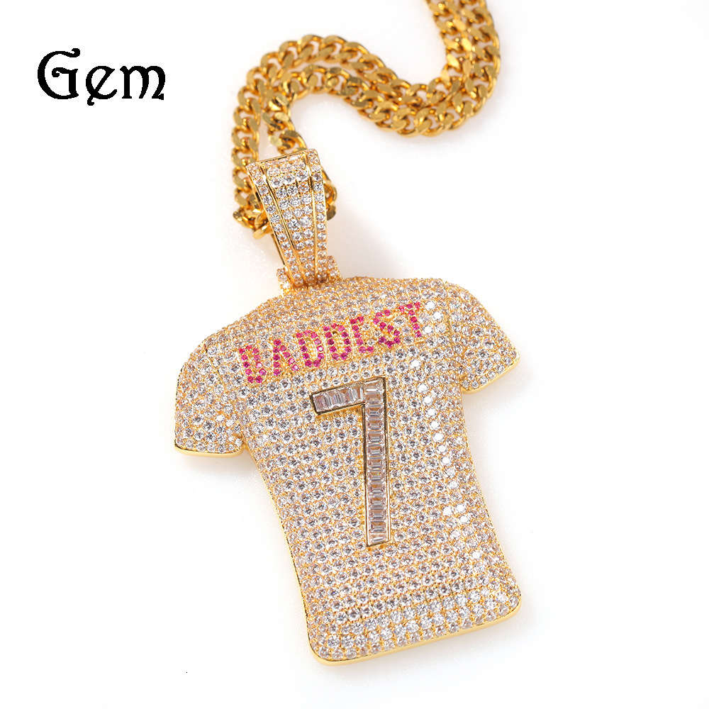 Heavy industry full set zircon No.7 Jersey Pendant Necklace, new style creative men's hip hop jewelry
Heavy industry full set zircon No.7 Jersey Pendant Necklace, new style creative men's hip hop jewelry