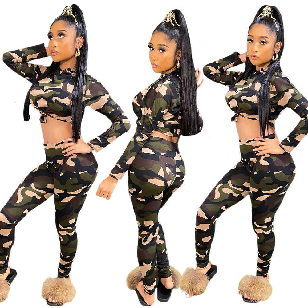 Women Designers 2 Piece Pants Sets Fashion Cute Camouflage Print Hooded Long Sleeve Suit, Army green
Women Designers 2 Piece Pants Sets Fashion Cute Camouflage Print Hooded Long Sleeve Suit, Army green