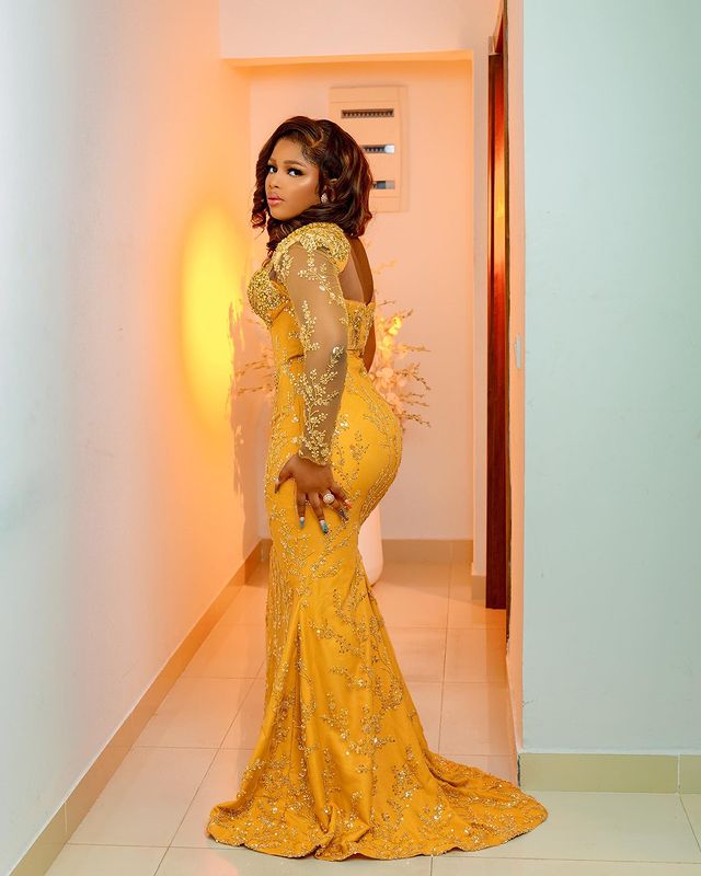 2021 Plus Size Arabic Aso Ebi Yellow Mermaid Sexy Prom Dresses Lace Beaded Sheer Neck Evening Formal Party Second Reception Gowns Dress ZJ522