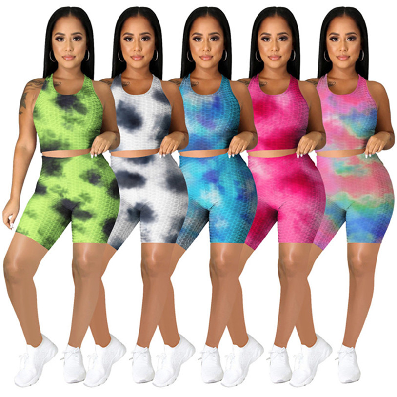 Women outfits tank tops shorts tie-dye Summer clothing sexy 2 piece sets sleeveless sweatsuits Designers crop tops fashion sports suits 4627, White
Women outfits tank tops shorts tie-dye Summer clothing sexy 2 piece sets sleeveless sweatsuits Designers crop tops fashion sports suits 4627, White