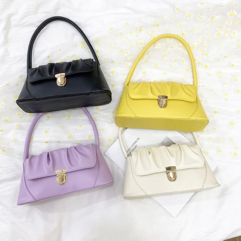 Fashion Pleated Women Handbag PU Leather Solid Color Small Underarm Shoulder Bags Female Casual Totes, Black
Fashion Pleated Women Handbag PU Leather Solid Color Small Underarm Shoulder Bags Female Casual Totes, Black