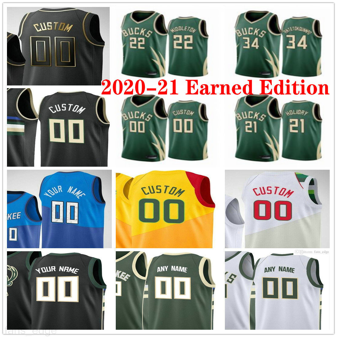 Custom Printed 2020-21 Earned Edition Giannis 34 Antetokounmpo Khris 22 Middleton Jrue Holiday DiVincenzo Men Woman Youth Basketball Jerseys, Black
Custom Printed 2020-21 Earned Edition Giannis 34 Antetokounmpo Khris 22 Middleton Jrue Holiday DiVincenzo Men Woman Youth Basketball Jerseys, Black