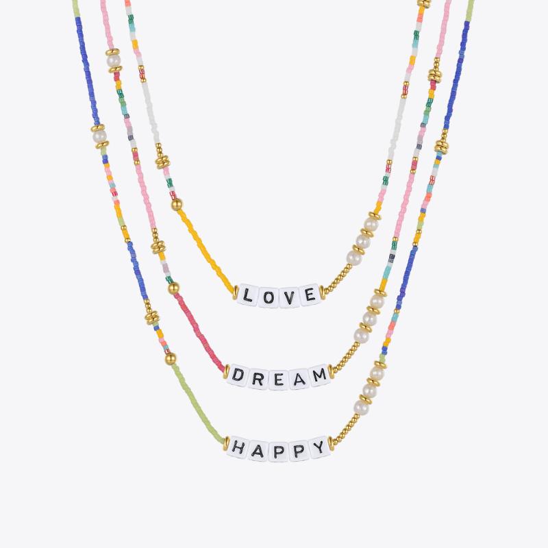 Pendant Necklaces ENFASHION Acrylic Letter Necklace For Women Gold Color Colorful Beads Fashion Jewelry Stainless Steel Collier P213246
Pendant Necklaces ENFASHION Acrylic Letter Necklace For Women Gold Color Colorful Beads Fashion Jewelry Stainless Steel Collier P213246