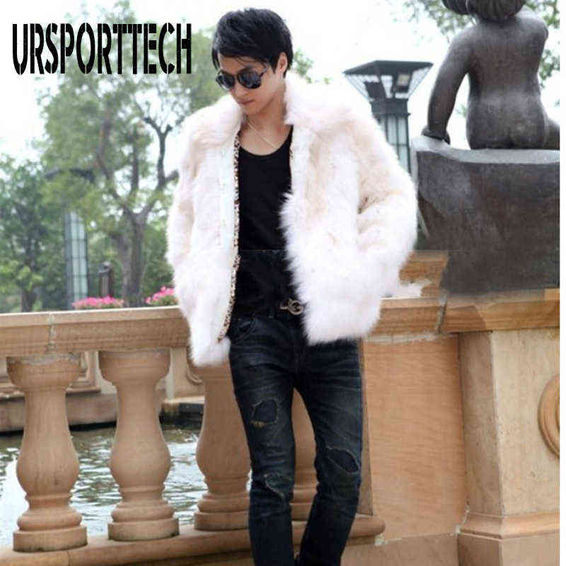 Men's Winter Faux Fur Coat Jacket - Casual Loose Warm Overcoat, Thicken Streetwear, Oversize