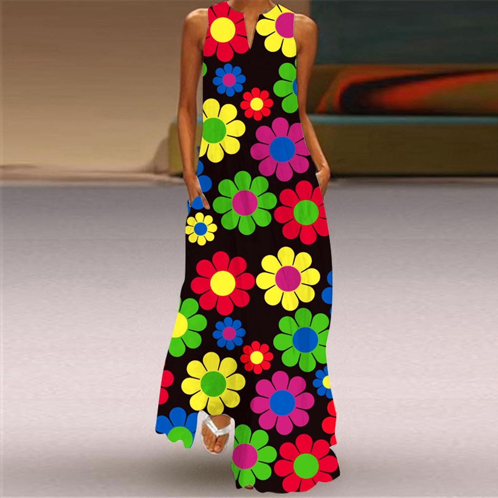40 v neck floral print womens dresses maxi sleeveless summer party cami with pockets holiday vintage robe femme vestidos, Black;gray
40 v neck floral print womens dresses maxi sleeveless summer party cami with pockets holiday vintage robe femme vestidos, Black;gray