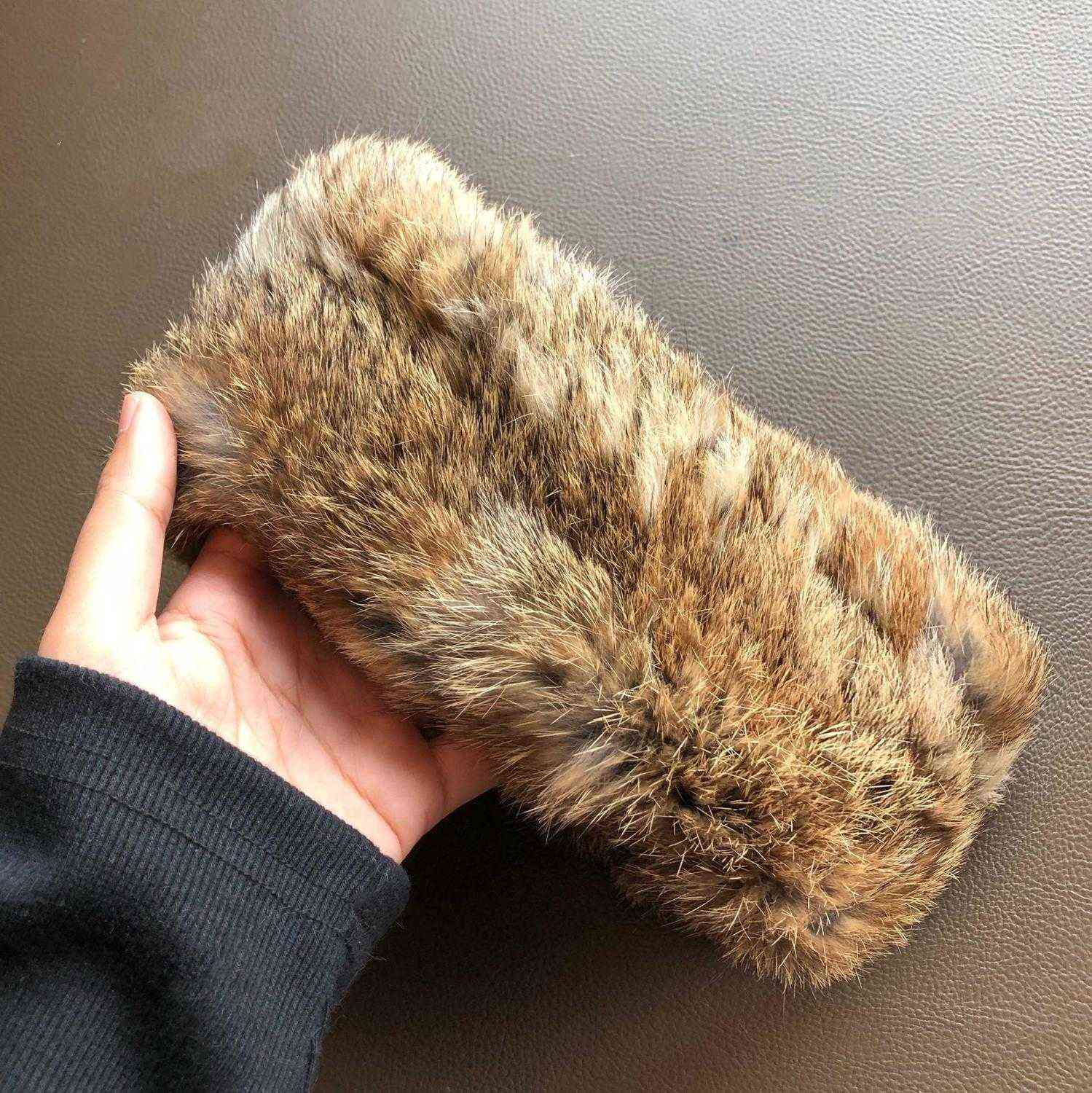 Winter Real Rabbit Fur Headband Women Hair Accessories ins Plush Fur Empty Top Hat Vintage Hairbands For Girls Solid Headwear X072
