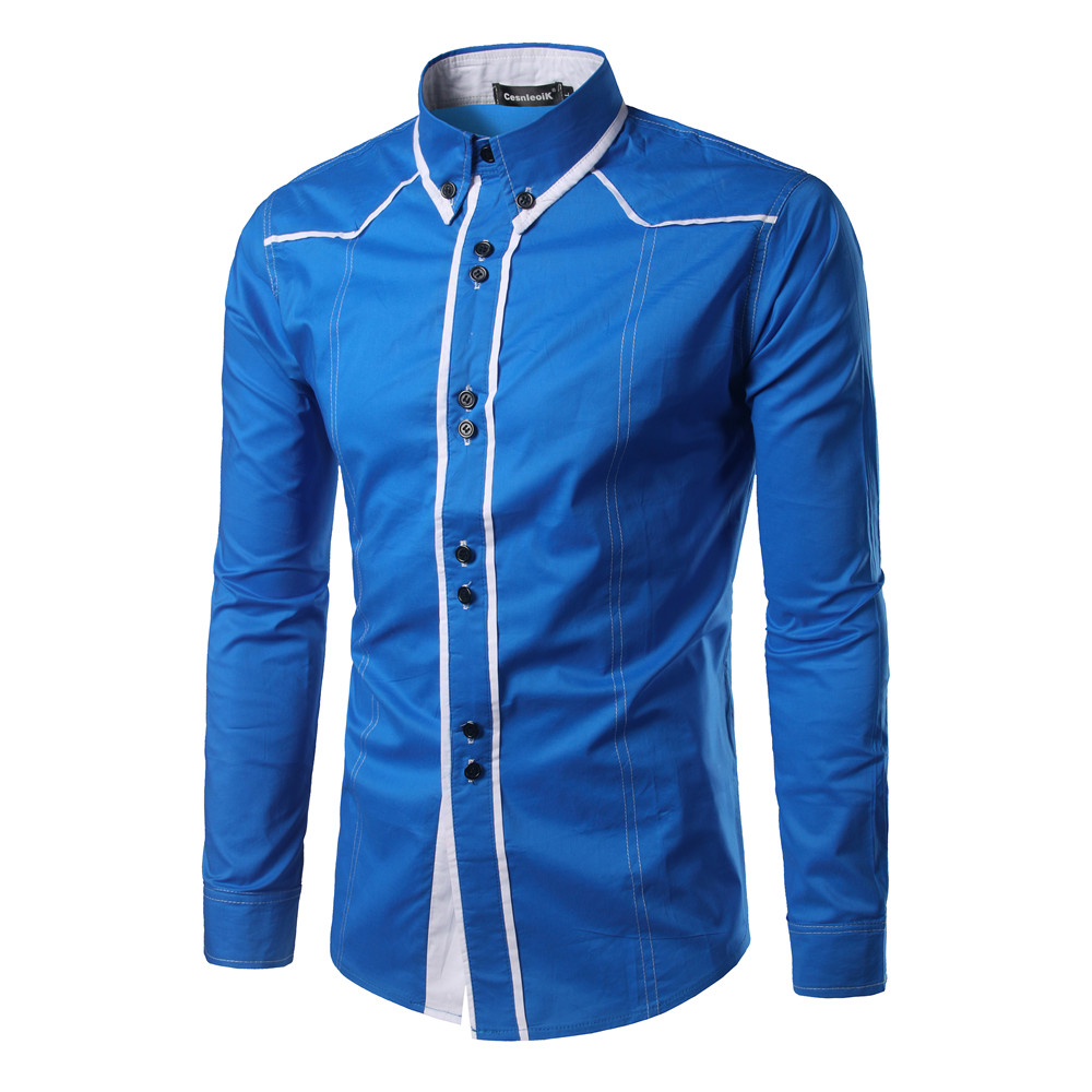 Solid stripe men' long-sleeved shirt high quality comfortable fit fashion retro style travel office entertainment, Blue
Solid stripe men' long-sleeved shirt high quality comfortable fit fashion retro style travel office entertainment, Blue