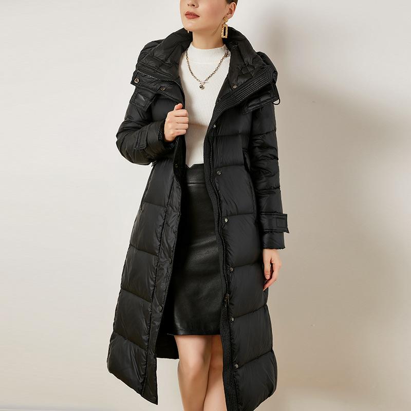 Women's Down & Parkas 2021 Winter White Duck Jacket Long Section Over The Knee Europe And United States Slim Cold Coat Female