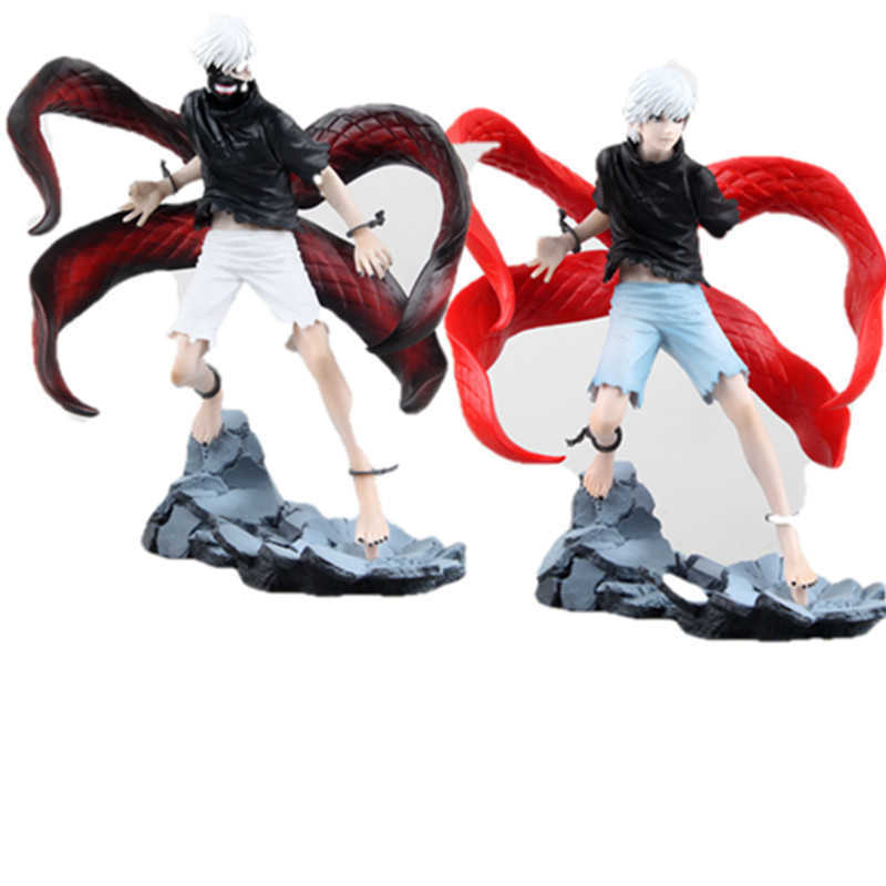

18CM Anime Tokyo Ghoul Action Figure Ken Kaneki PVC Statue Collectible Model Toy Christmas Gift Face Change With Box Q0722