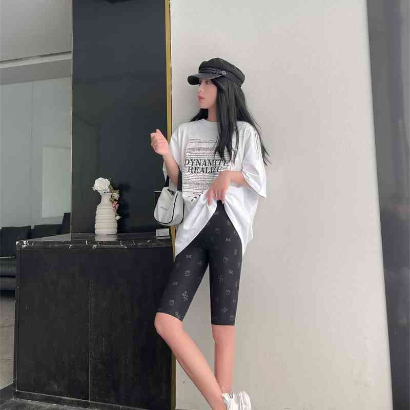 Shark women's wear summer thin riding Barbie safety pants belly up and hip lifting Yoga five point Leggings shorts