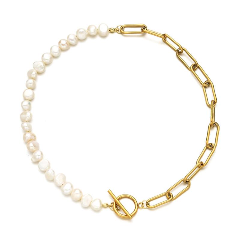 Chains 2021 Fashion Women's OT Buckle Freshwater Pearl Paper Clip Splicing Chain Necklace Women Sexy Party Clavicle
Chains 2021 Fashion Women's OT Buckle Freshwater Pearl Paper Clip Splicing Chain Necklace Women Sexy Party Clavicle