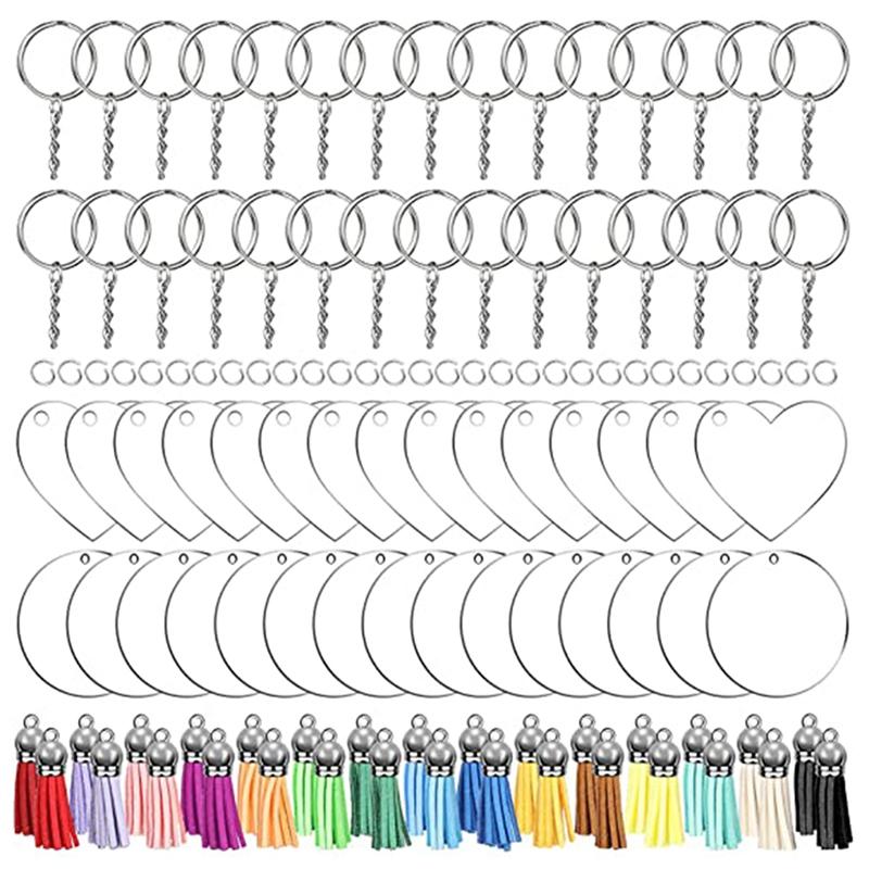 Keychains Transparent Acrylic Keychain Blank Vinyl 120 Pieces Including Blanks,Tassels,Chain Key Rings, For DIY
Keychains Transparent Acrylic Keychain Blank Vinyl 120 Pieces Including Blanks,Tassels,Chain Key Rings, For DIY
