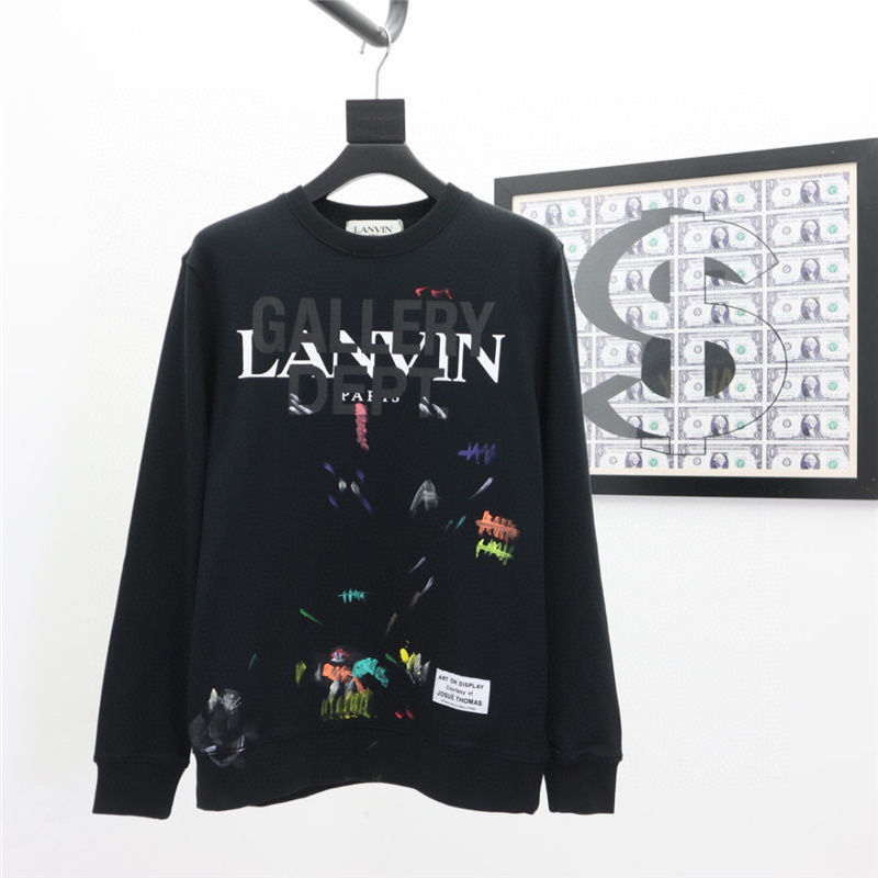 Mens and womens hoodie long-sleeved sweaters lanvin ink-splashing graffiti letters printed cotton fashion pullover round neck, Black
Mens and womens hoodie long-sleeved sweaters lanvin ink-splashing graffiti letters printed cotton fashion pullover round neck, Black