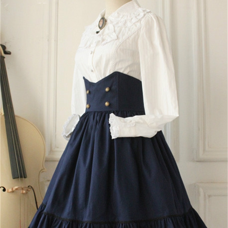Gothic High Waist Womens Skirt Retro Style Short Skirt Plus Size Midi Skirt Custom Tailored 210306