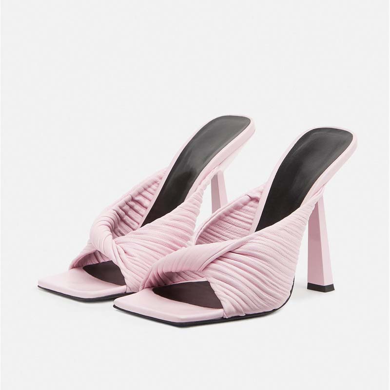 2021 Summer High-heeled Slippers For women Luxury Designer Ladies Fashion Stiletto Multicolor Pleated Sandals Square Toe Open Toes Large Size Shoes Sz Us 4.5-12 Pink, Blue
2021 Summer High-heeled Slippers For women Luxury Designer Ladies Fashion Stiletto Multicolor Pleated Sandals Square Toe Open Toes Large Size Shoes Sz Us 4.5-12 Pink, Blue