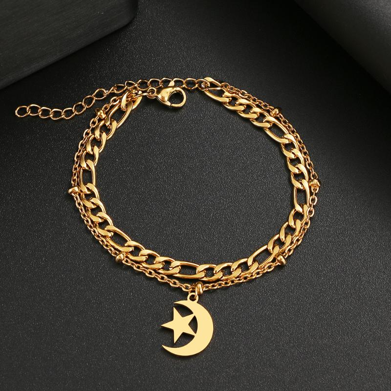 Link, Chain Stainless Steel Bracelet Trendy Classic Moon Stars Bracelets Pendant For Men Women Jewelry Party Friends Gifts Wedding
Link, Chain Stainless Steel Bracelet Trendy Classic Moon Stars Bracelets Pendant For Men Women Jewelry Party Friends Gifts Wedding