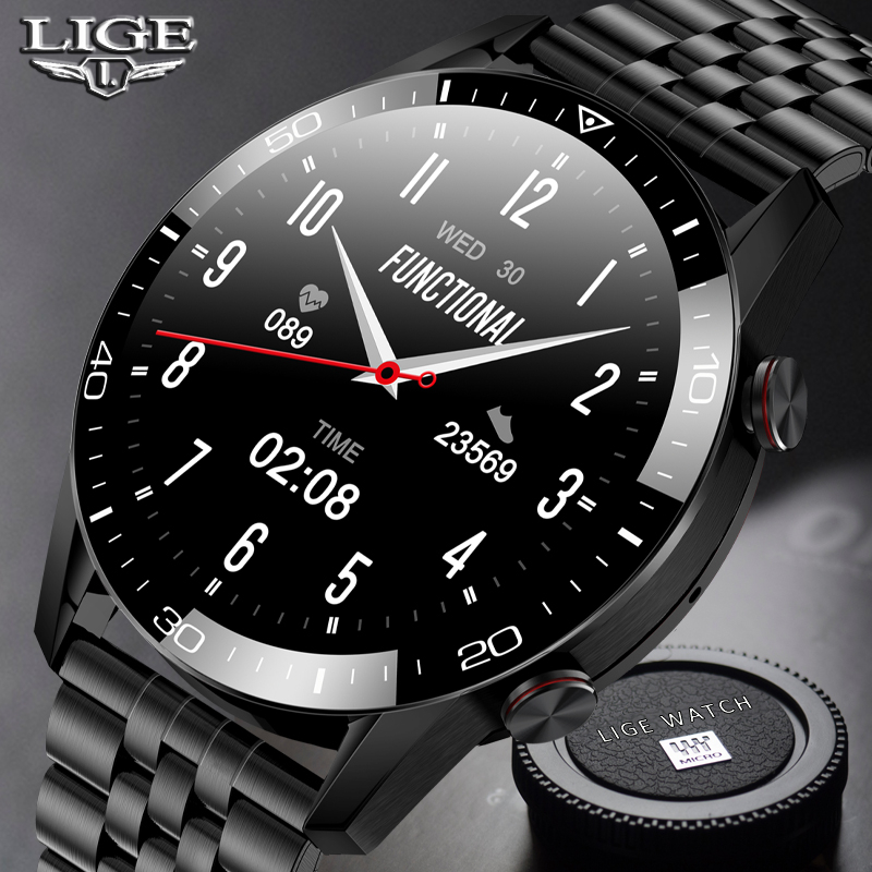LIGE Smart Watch Men Bluetooth Call Custom Dial Full Touch Screen Waterproof Smartwatch For Android IOS Sports Fitness Trackerg, Silicone black
LIGE Smart Watch Men Bluetooth Call Custom Dial Full Touch Screen Waterproof Smartwatch For Android IOS Sports Fitness Trackerg, Silicone black