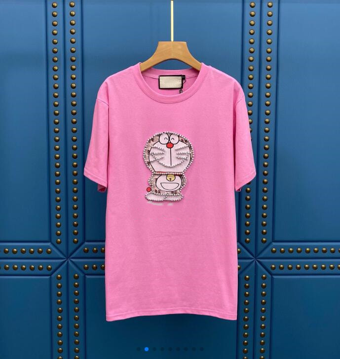 2021 new hot beaded cartoon cat print T-shirt women's casual loose mid-length top free shipping, White
2021 new hot beaded cartoon cat print T-shirt women's casual loose mid-length top free shipping, White