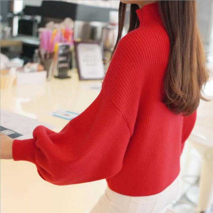 Women's Coarse Wool Sweater Warm Spring Autumn Winter Casual Sleeved Pullover 210918