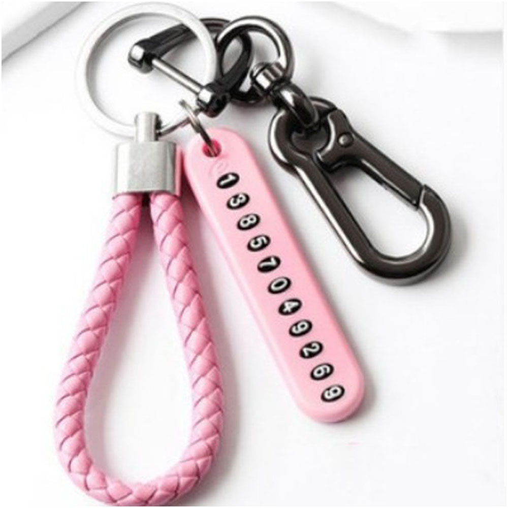 Pendant Keychain Gift for Husband High Car Key Ring Anti-Lost Number Plate Braided Rope Pendant Holder Punk Accessorie