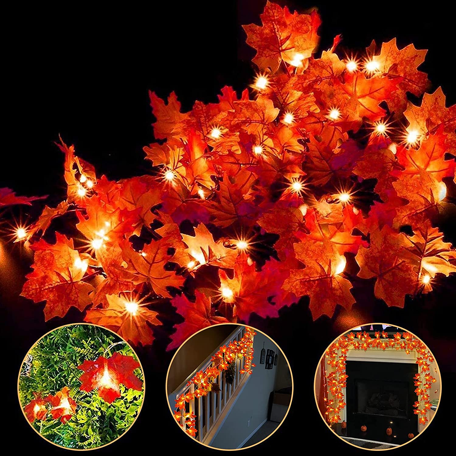 Marple Fall Lights Decorations Decorative Flowers & Wreaths 30Ft/80 Led Maple Leaf Light Battery Operated Garland Decor Home Thanksgiving Fireplace Deco Halloween, Orange
Marple Fall Lights Decorations Decorative Flowers & Wreaths 30Ft/80 Led Maple Leaf Light Battery Operated Garland Decor Home Thanksgiving Fireplace Deco Halloween, Orange