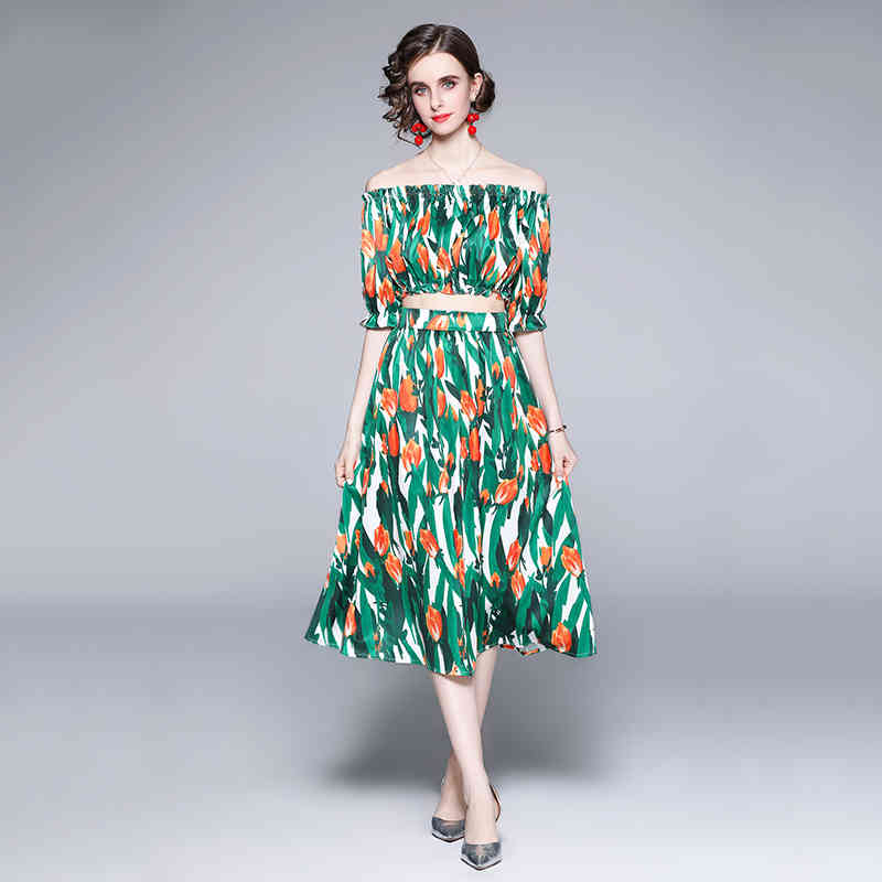 Summer women's European station big-name temperament short jacket high waist long half skirt suit trend 210525, Green
Summer women's European station big-name temperament short jacket high waist long half skirt suit trend 210525, Green