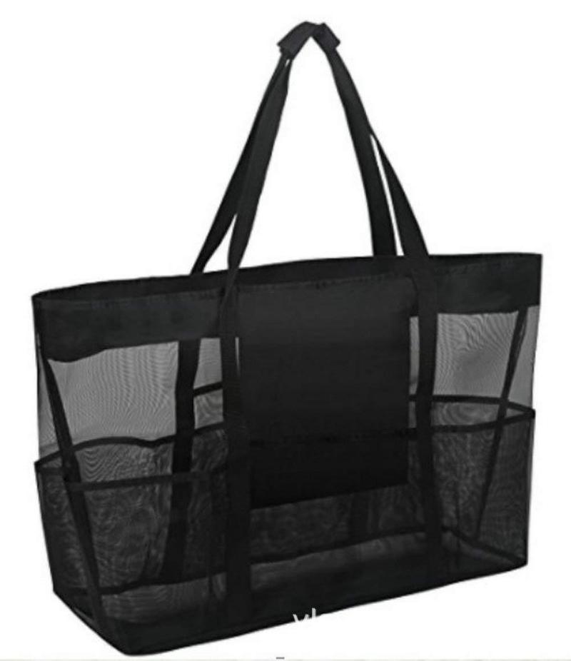 Large Beach Handbag for Women Organized Storage Shoulder Bag for Travel Lightweight Mesh Shopper Bag with Many Pockets, Black
Large Beach Handbag for Women Organized Storage Shoulder Bag for Travel Lightweight Mesh Shopper Bag with Many Pockets, Black