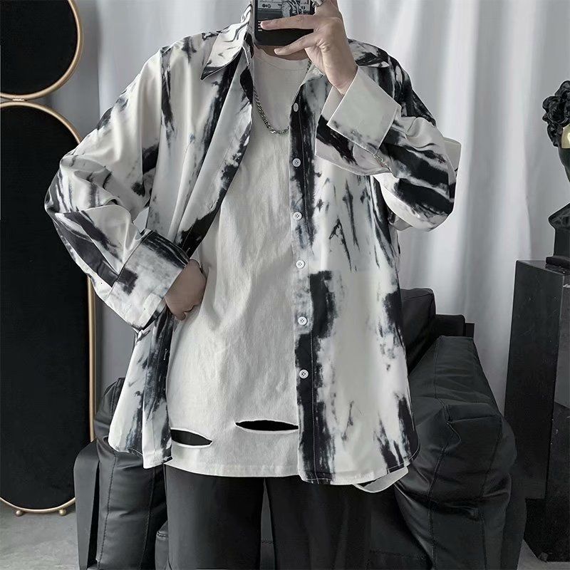 2021 New Spring Tie-dye Men's Fashion Printing Retro Casual Shirt Men Streetwear Korean Loose Long-sleeved Shirts Mens M-2xl Ocng, White
2021 New Spring Tie-dye Men's Fashion Printing Retro Casual Shirt Men Streetwear Korean Loose Long-sleeved Shirts Mens M-2xl Ocng, White