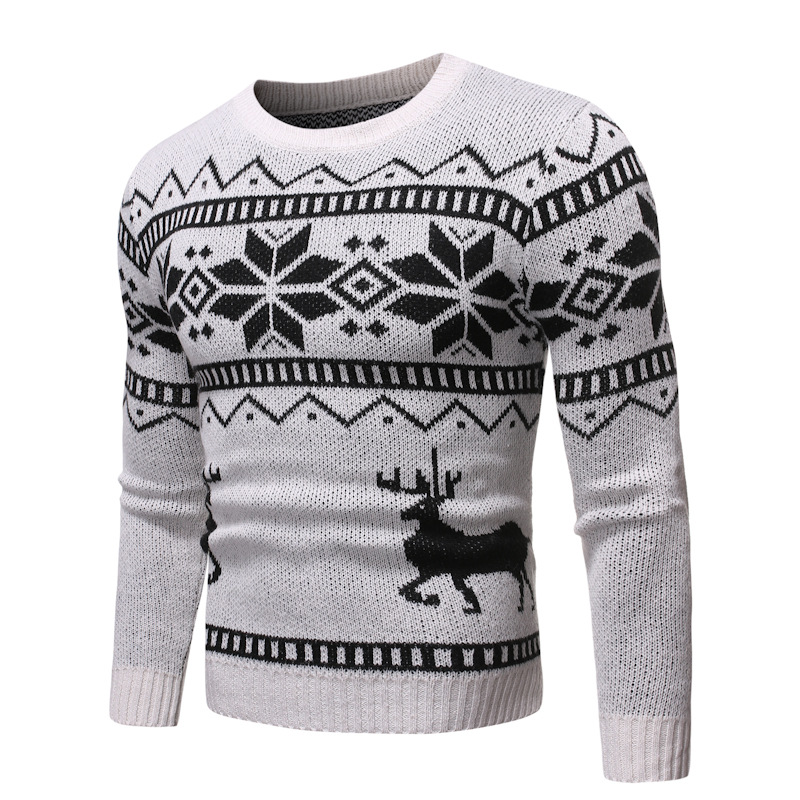 Wholesale-Mens Vintage Novelty Jumper Print Sweater Christmas Rudolph Winter Fairisle Coat