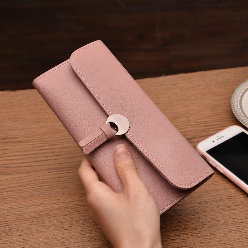 Wallets Ladies Long Wallet Korean Buckle Tri-fold Soft Multi Card Holder Bags Women Slim Purse, Black
Wallets Ladies Long Wallet Korean Buckle Tri-fold Soft Multi Card Holder Bags Women Slim Purse, Black
