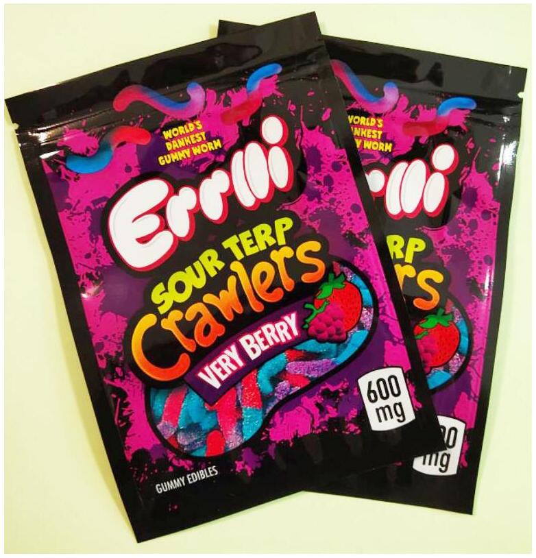 2020 new Errlli Sour terp Crawlers Bags 600mg Gummy Edibles packaging mylar bag 500mg hashtag honey Smell proof bags Cookies california bags
2020 new Errlli Sour terp Crawlers Bags 600mg Gummy Edibles packaging mylar bag 500mg hashtag honey Smell proof bags Cookies california bags
